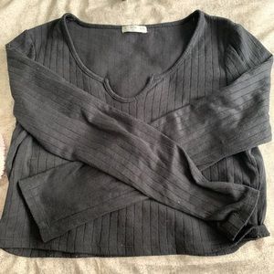 Cotton on black crop long sleeve top